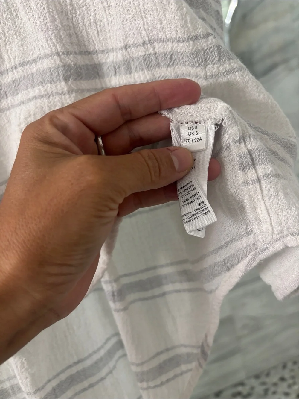 We The Free Light Gray Overiszed Striped button down